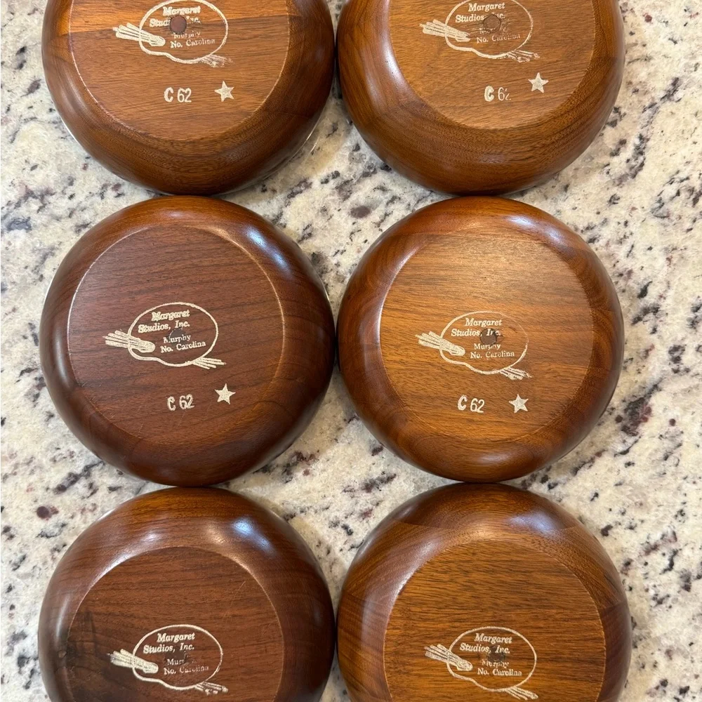Vintage Wooden Salad Bowl Set - Picture 8 of 16